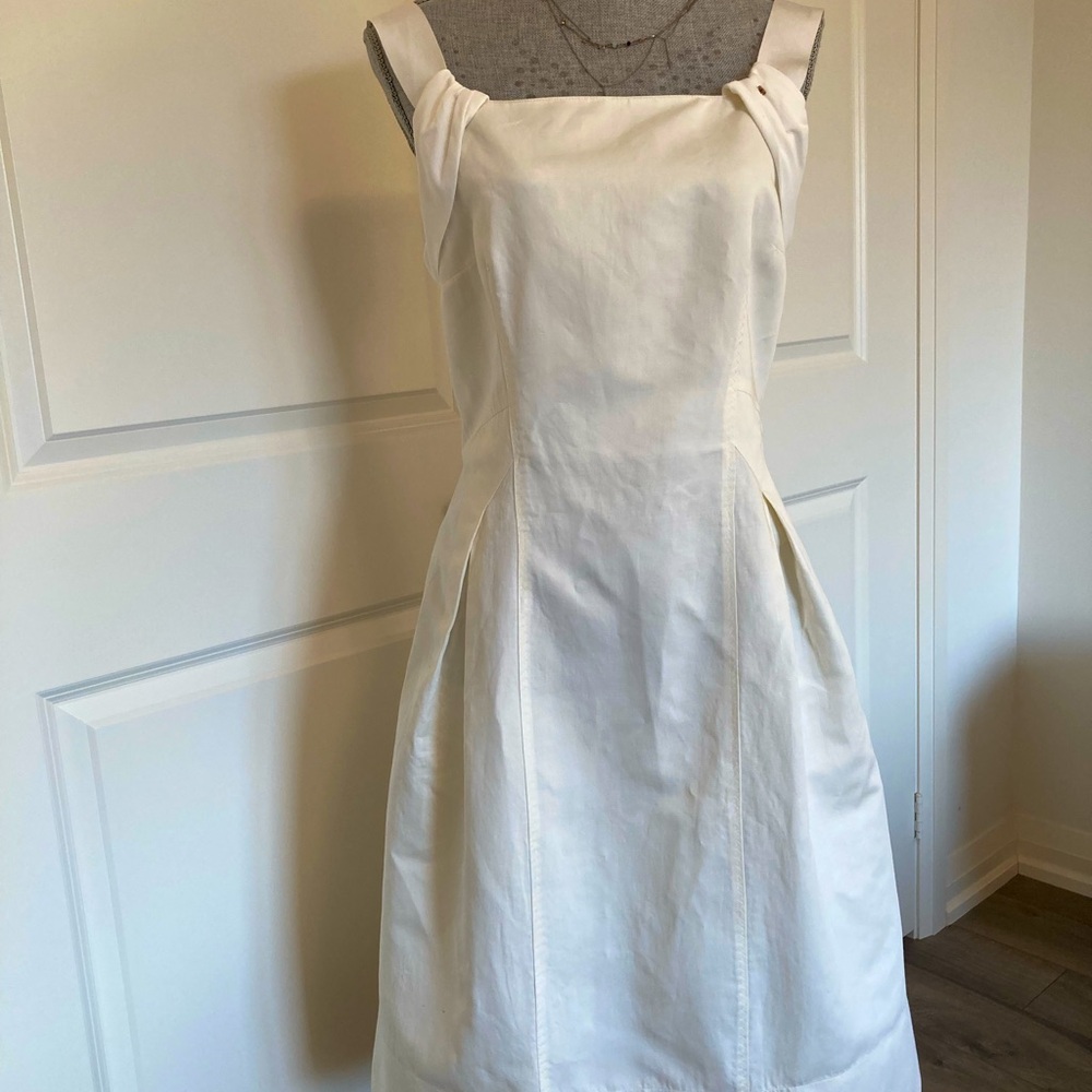 Authentic MaxMara ivory linen/cotton dress, size 8-10